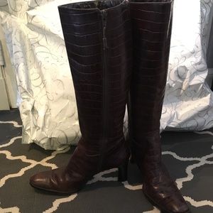 Ralph Lauren Mock Croc Brown Boots